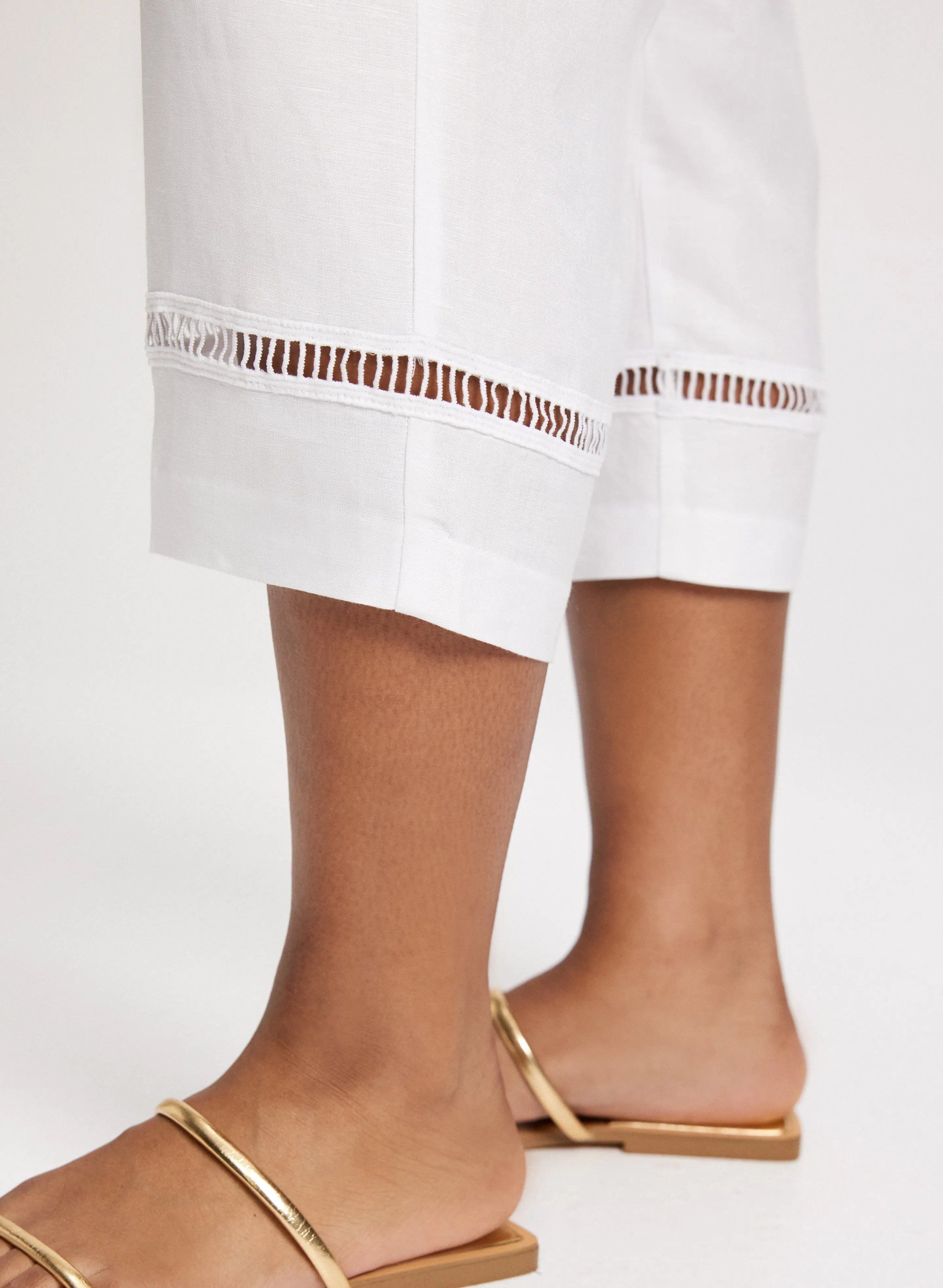 Wide Leg Linen-Blend Capris sold by Laura product image thumbnail 5