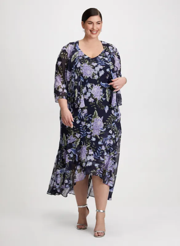 Metallic Floral Dress & Jacket Set sold by Laura