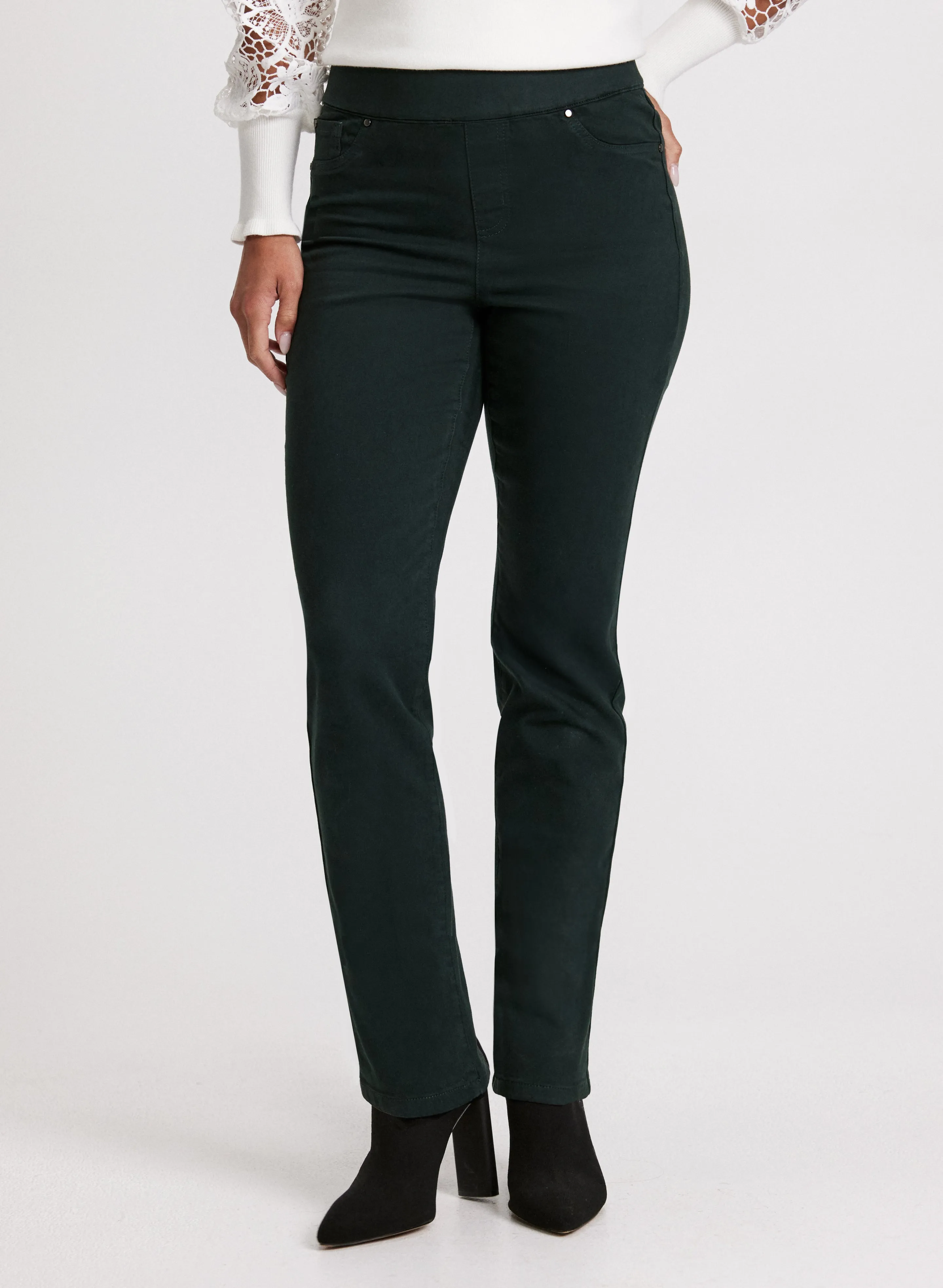 Pull-On Straight Leg Jeans sold by Laura