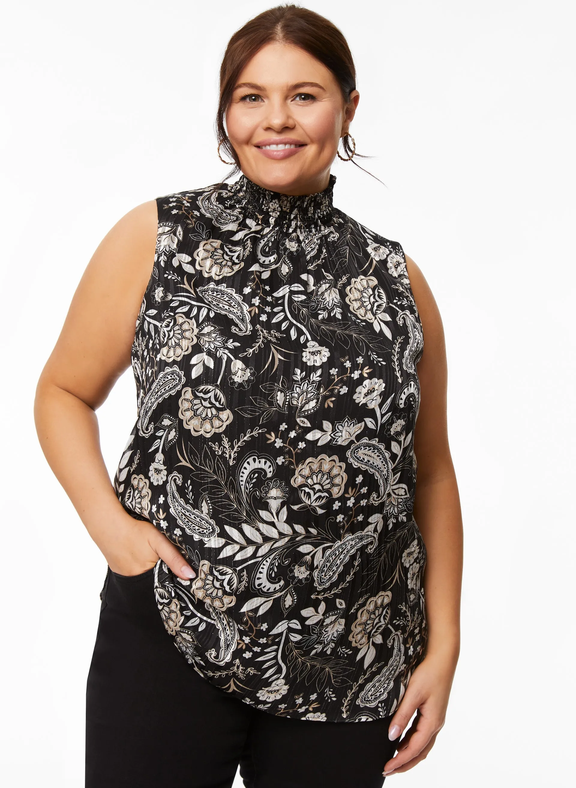 Sleeveless Paisley Motif Top sold by Laura