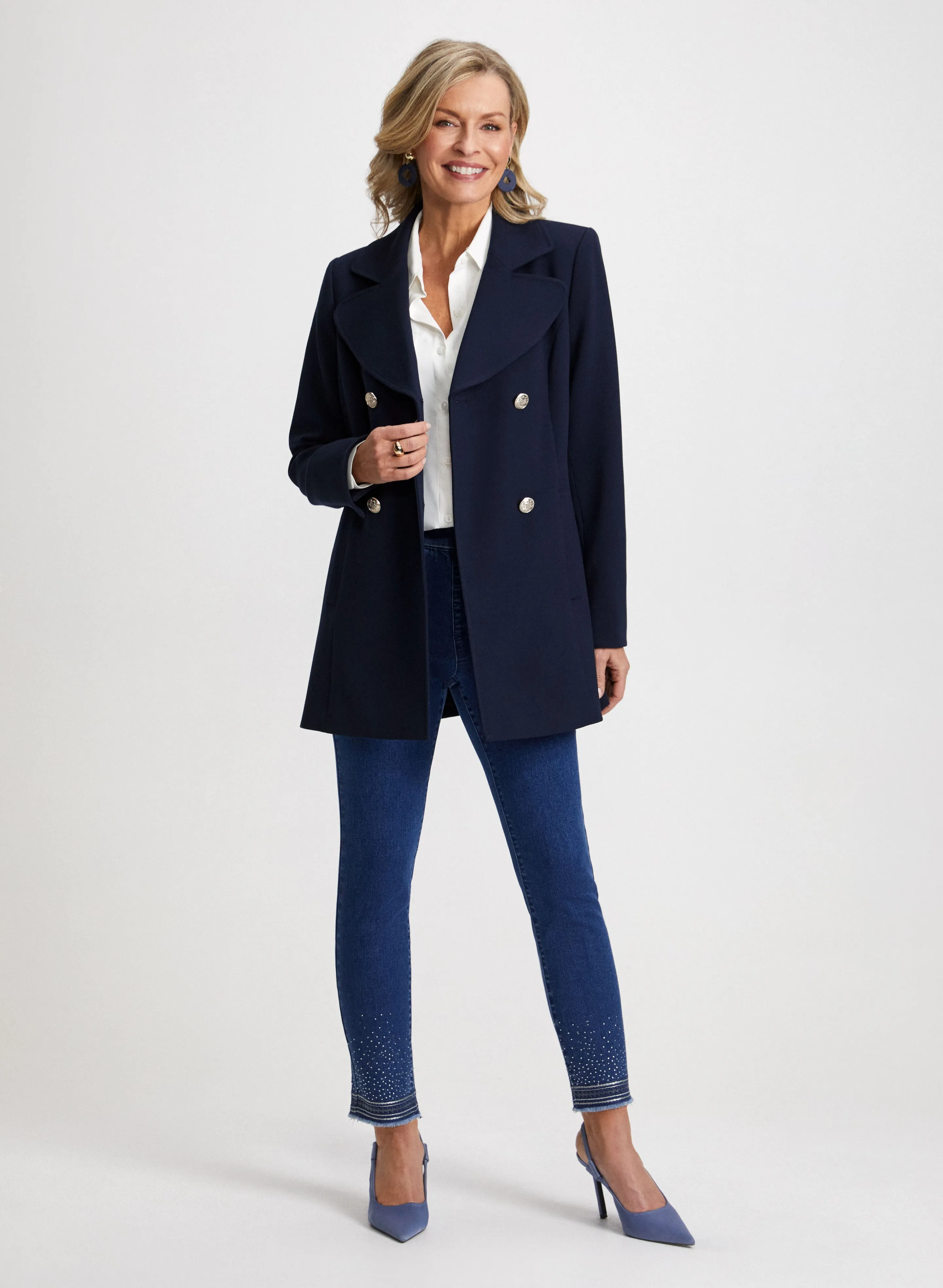 Flap Pocket Shirt & Sequin Hem Jeans sold by Laura