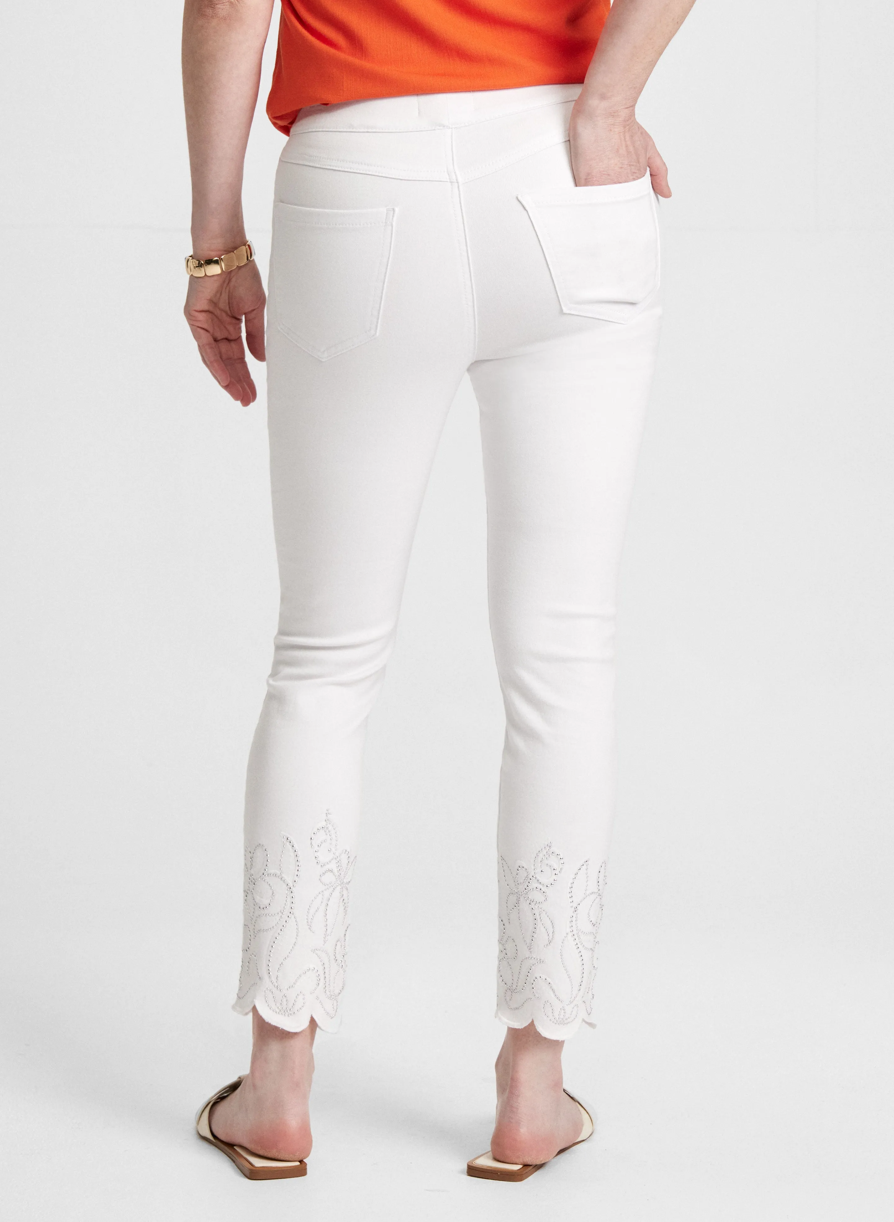Embroidered Hem Pull-On Jeans sold by Laura product image thumbnail 2