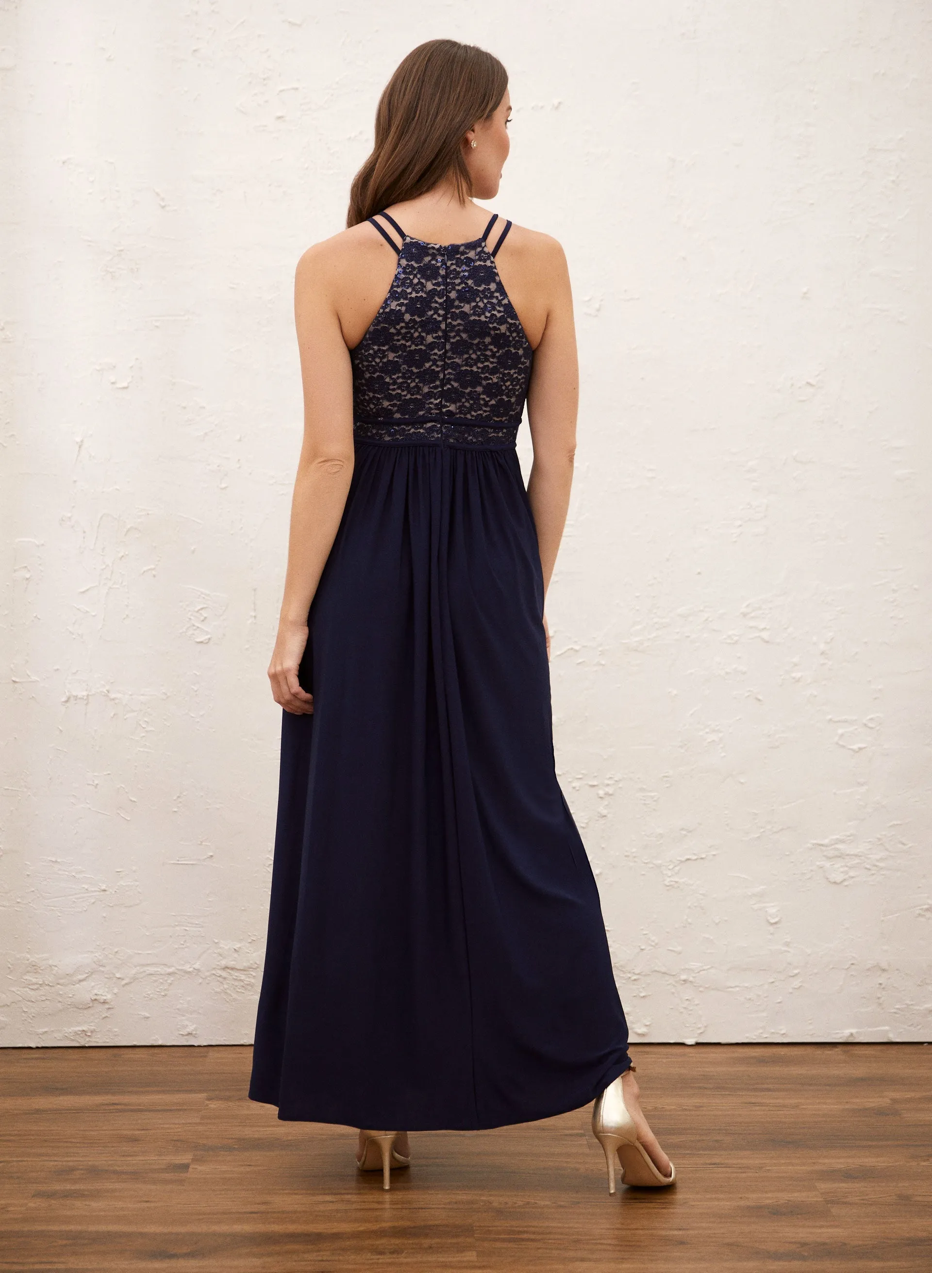 Sequin & Lace Halter Dress sold by Laura product image thumbnail 2