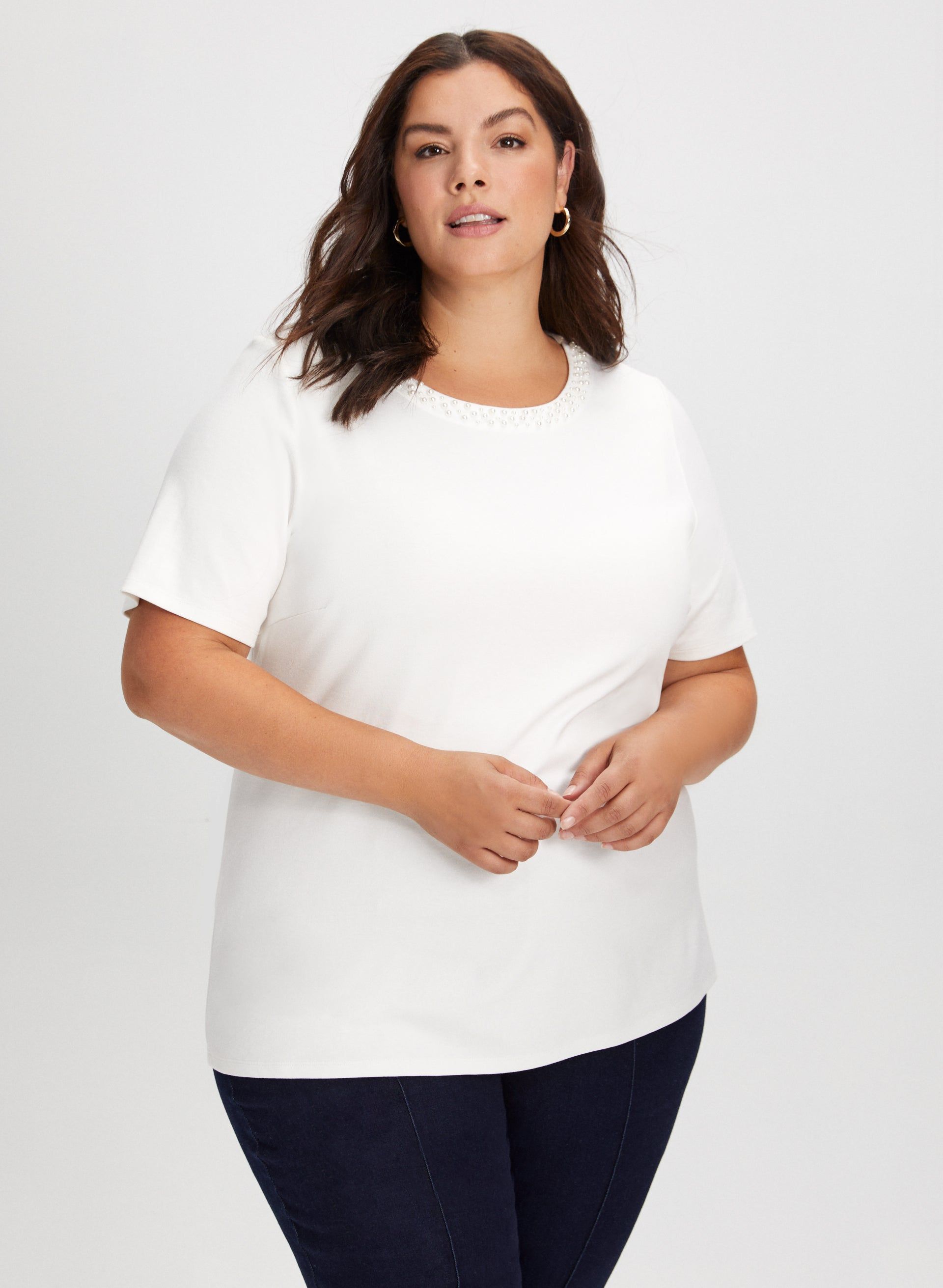 Pearl Trim Top sold by Laura