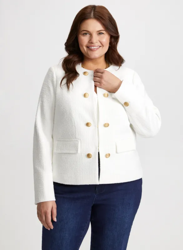 Short Bouclé Jacket With Buttons sold by Laura