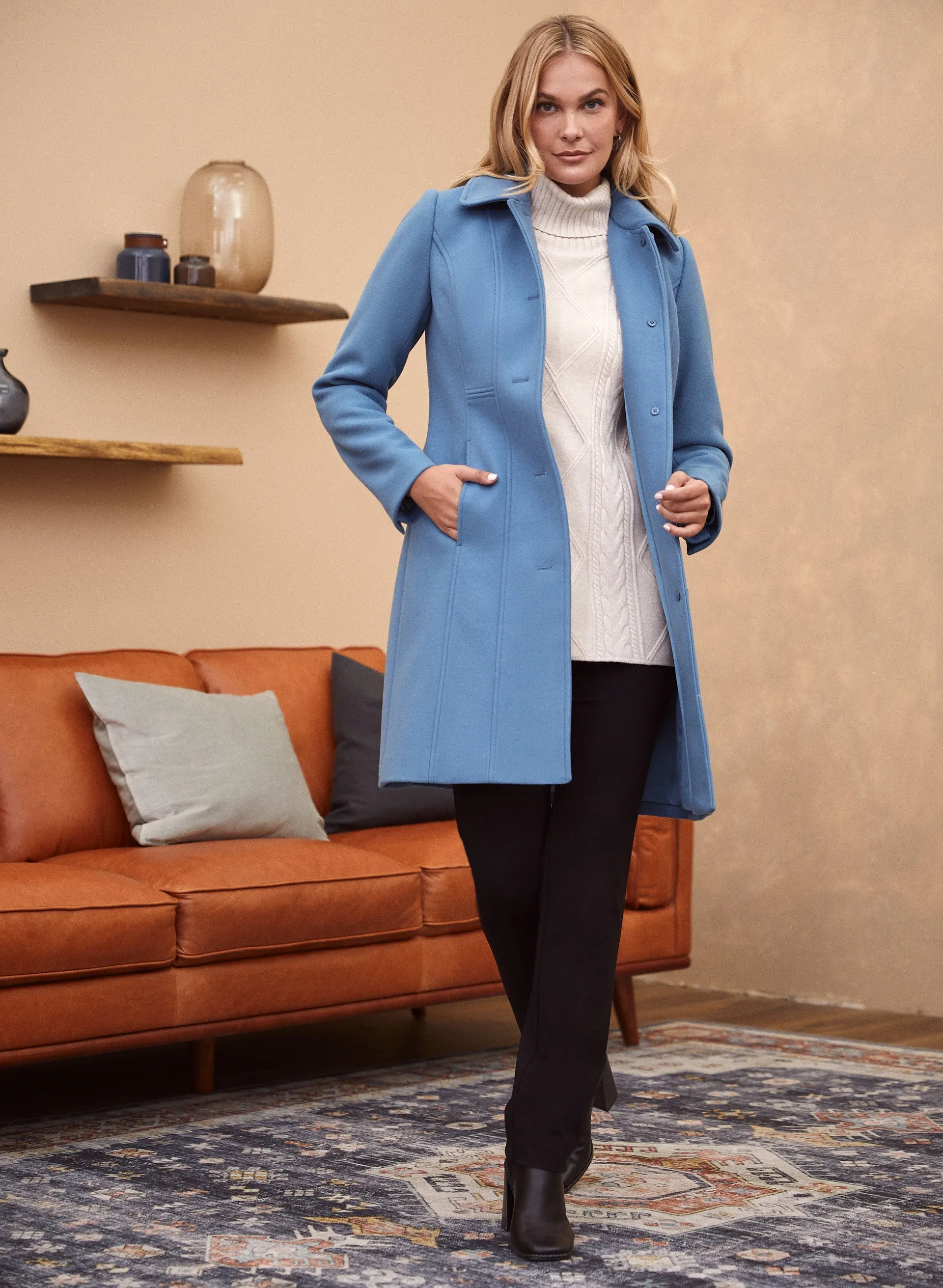 Stretch Wool Blend Coat sold by Laura product image thumbnail 3