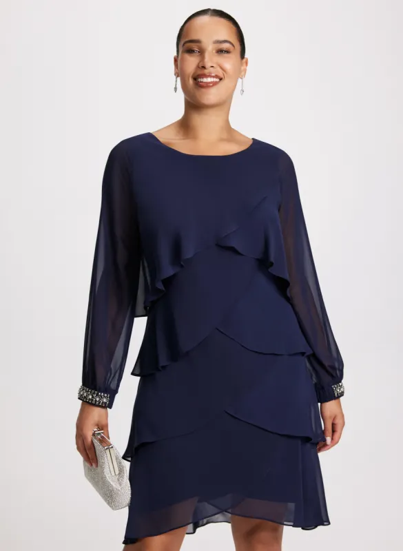 Layered Ruffle Chiffon Dress sold by Laura