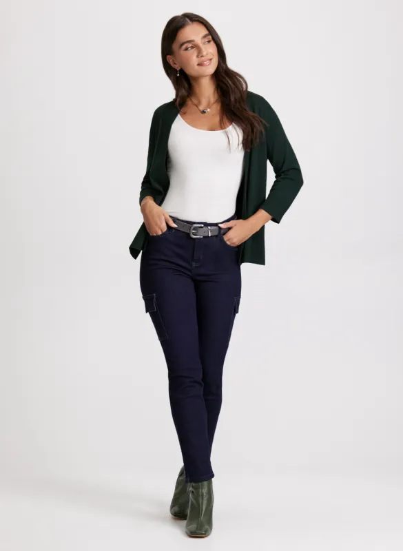 Pointelle Stitch Cardigan & Cargo Jeans sold by Laura