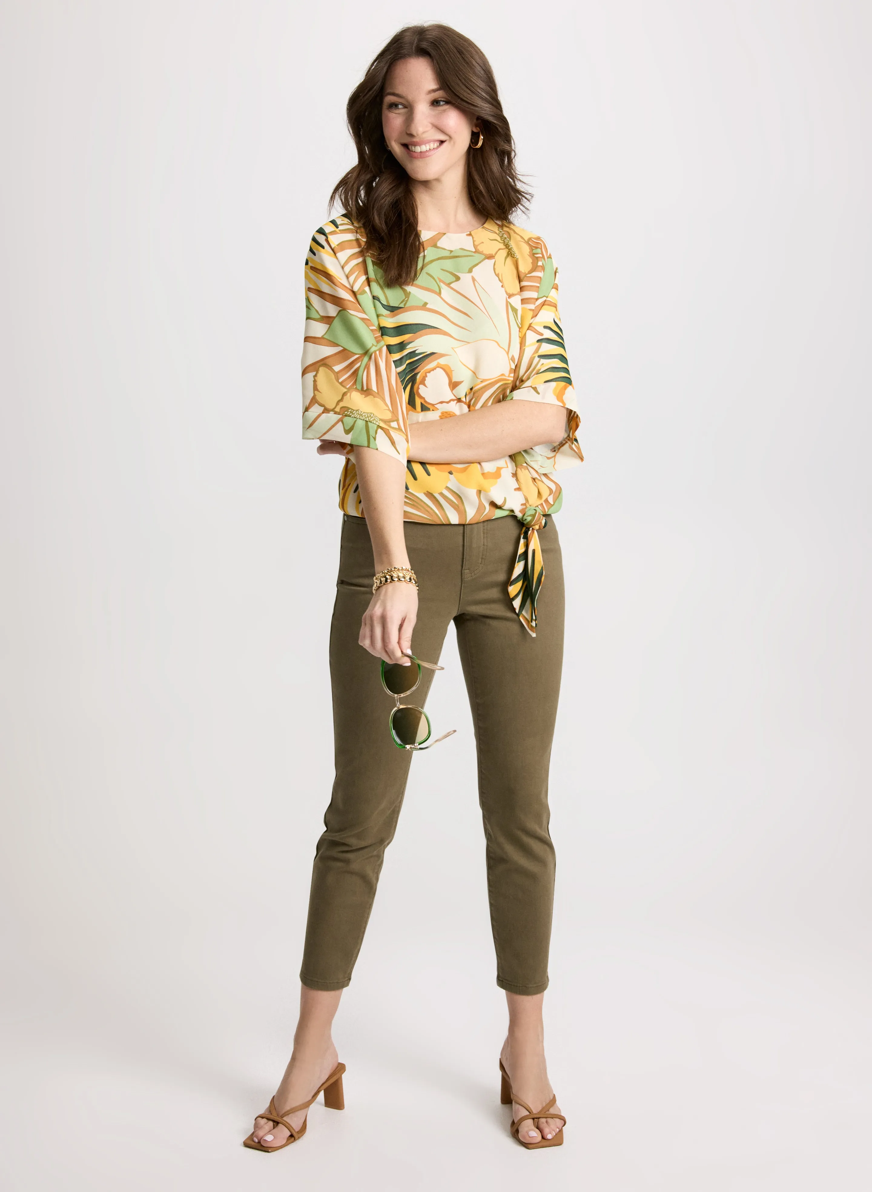 Tie-Hem Tropical Print Top sold by Laura product image thumbnail 3