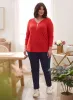 Ottoman Striped V-Neck Top sold by Laura