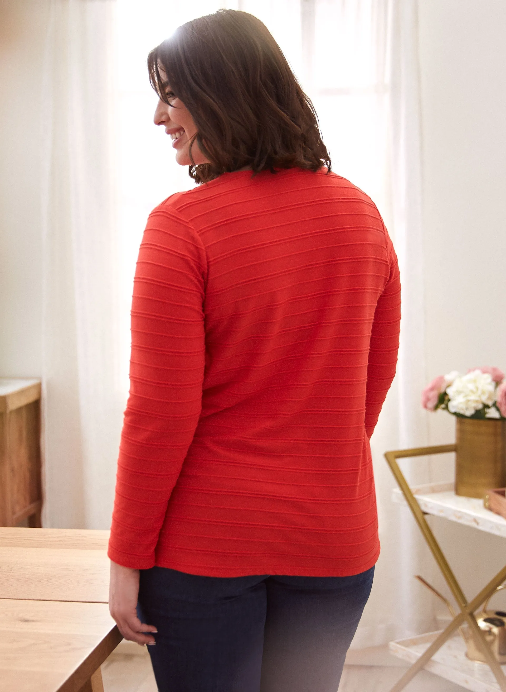 Ottoman Striped V-Neck Top sold by Laura product image thumbnail 4