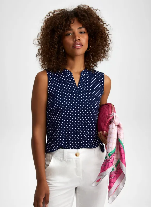 Dot Print Sleeveless Top sold by Laura