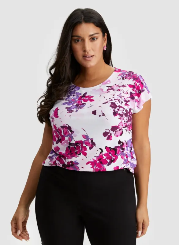 Floral Print Short Sleeve Top sold by Laura