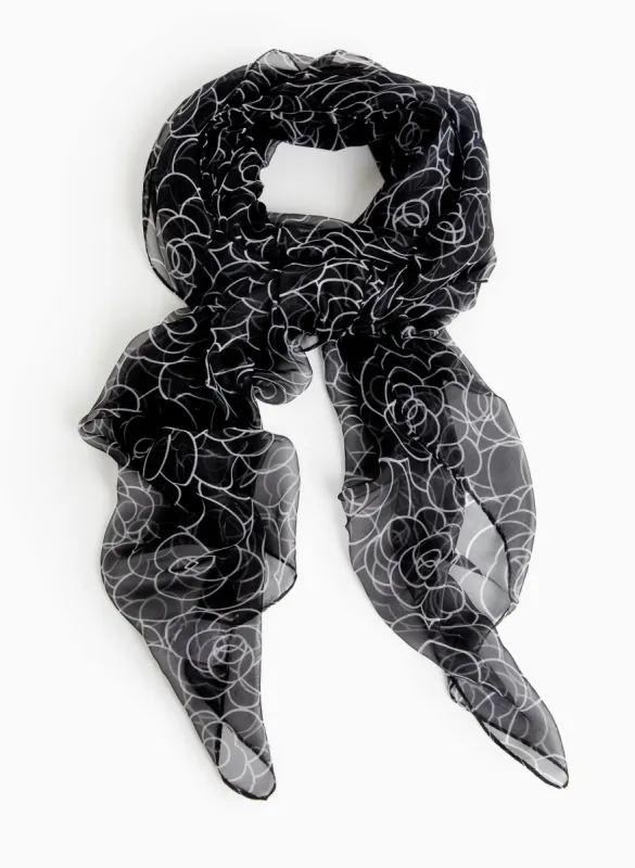 Abstract Floral Print Scarf sold by Laura