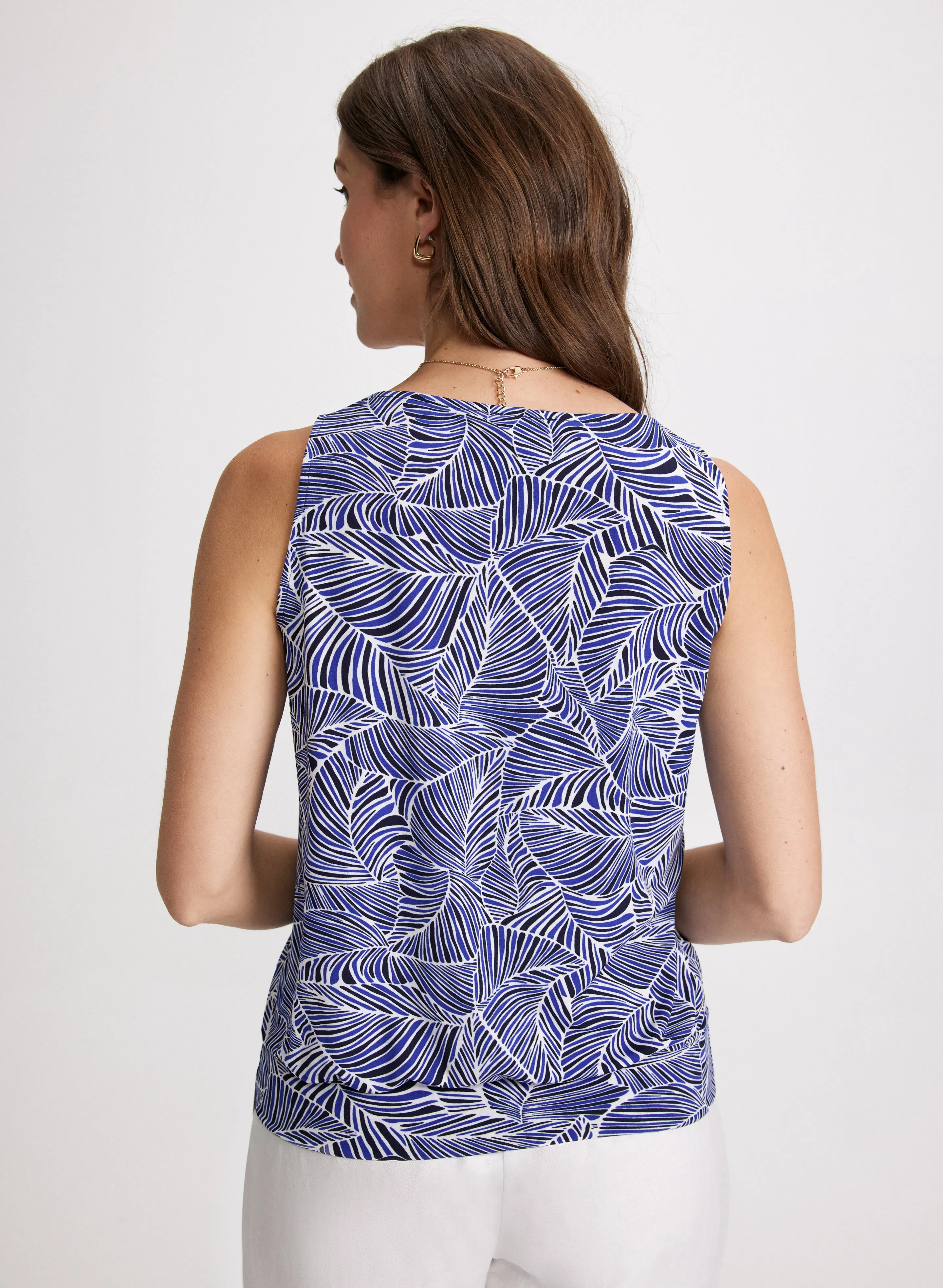 Leaf Print V-Neck Tank Top sold by Laura product image thumbnail 4