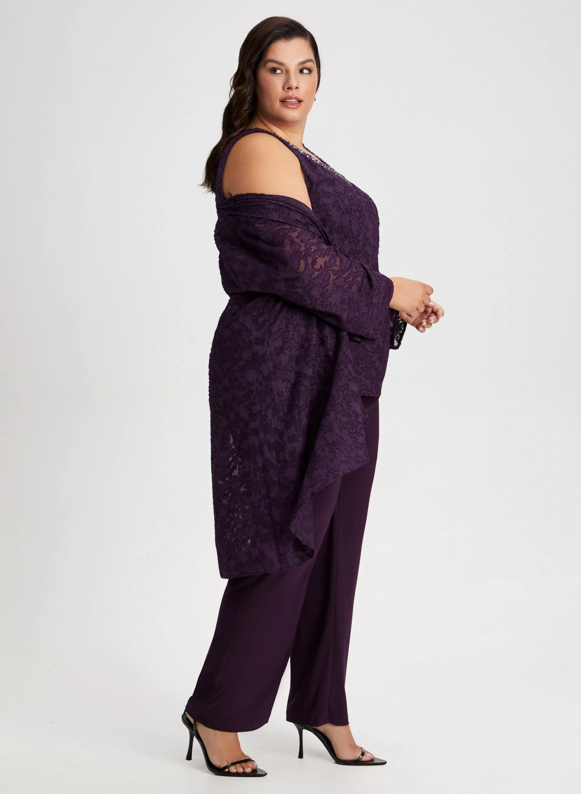 Embellished Lace Jacket, Cami & Pants Set sold by Laura product image thumbnail 3