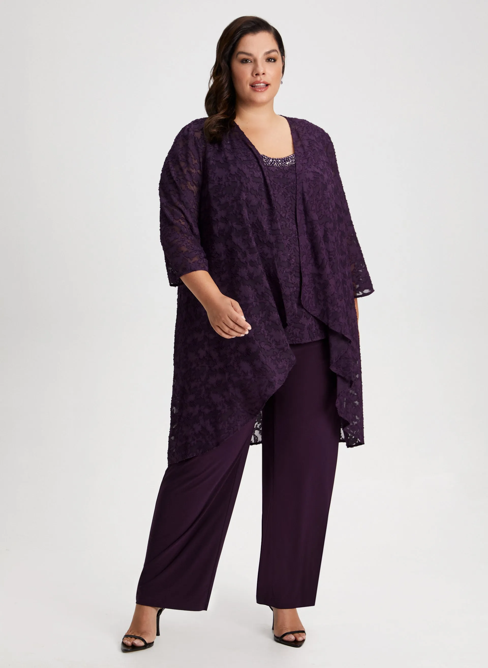 Embellished Lace Jacket, Cami & Pants Set sold by Laura