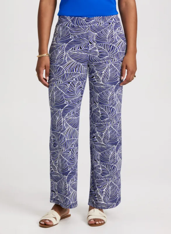 Leaf Print Pull-On Pants sold by Laura