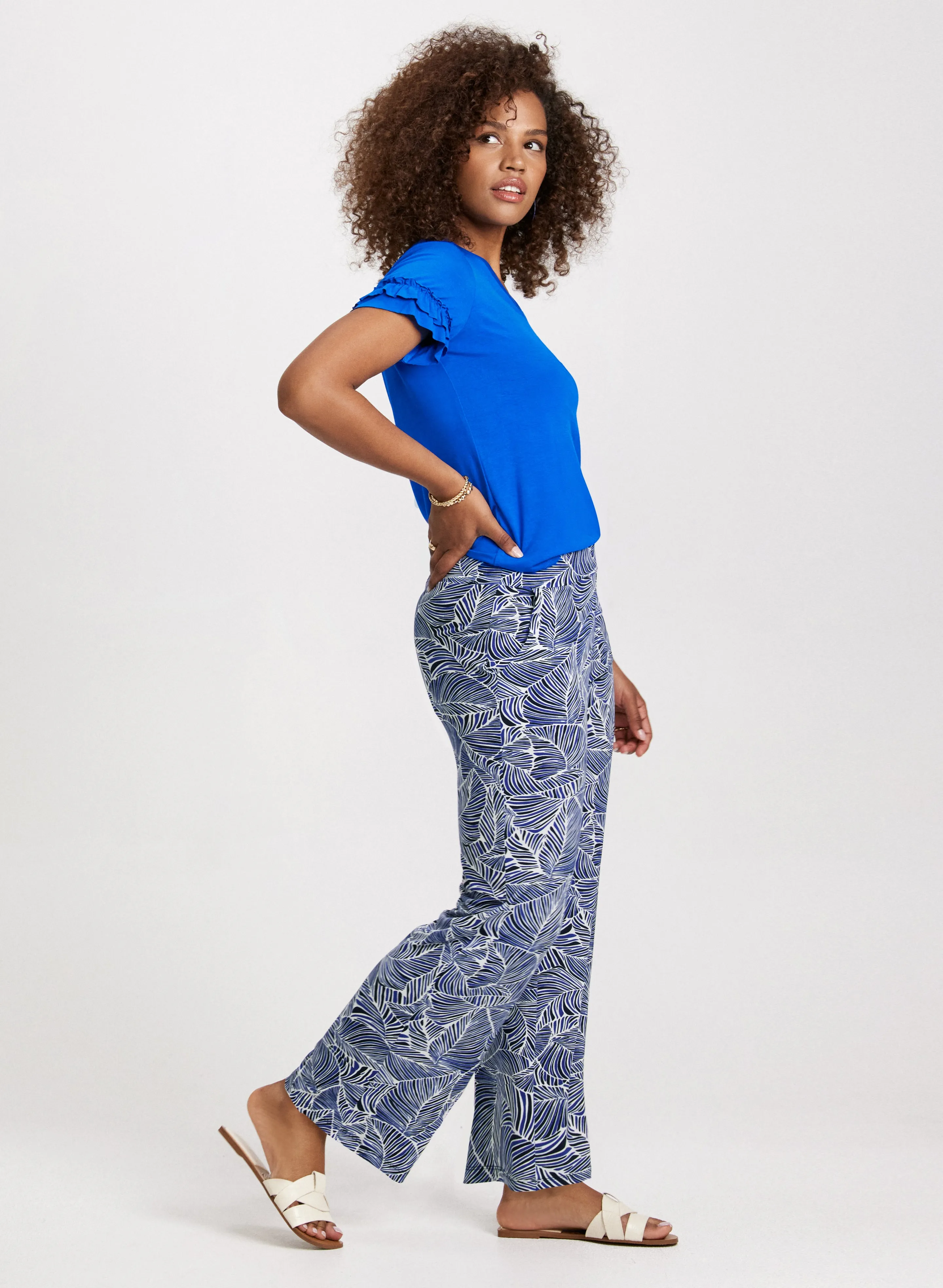 Leaf Print Pull-On Pants sold by Laura product image thumbnail 4