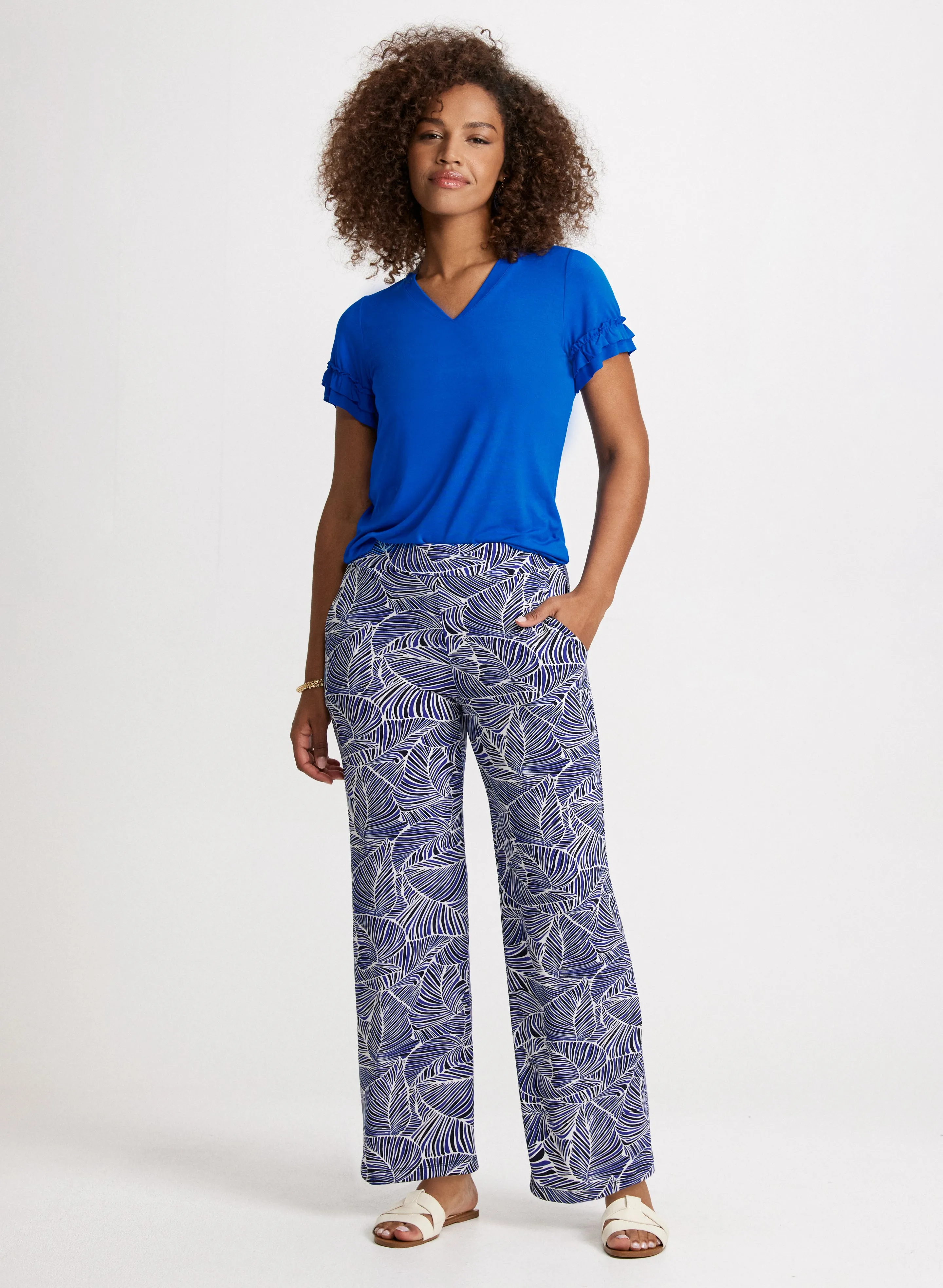 Leaf Print Pull-On Pants sold by Laura product image thumbnail 3