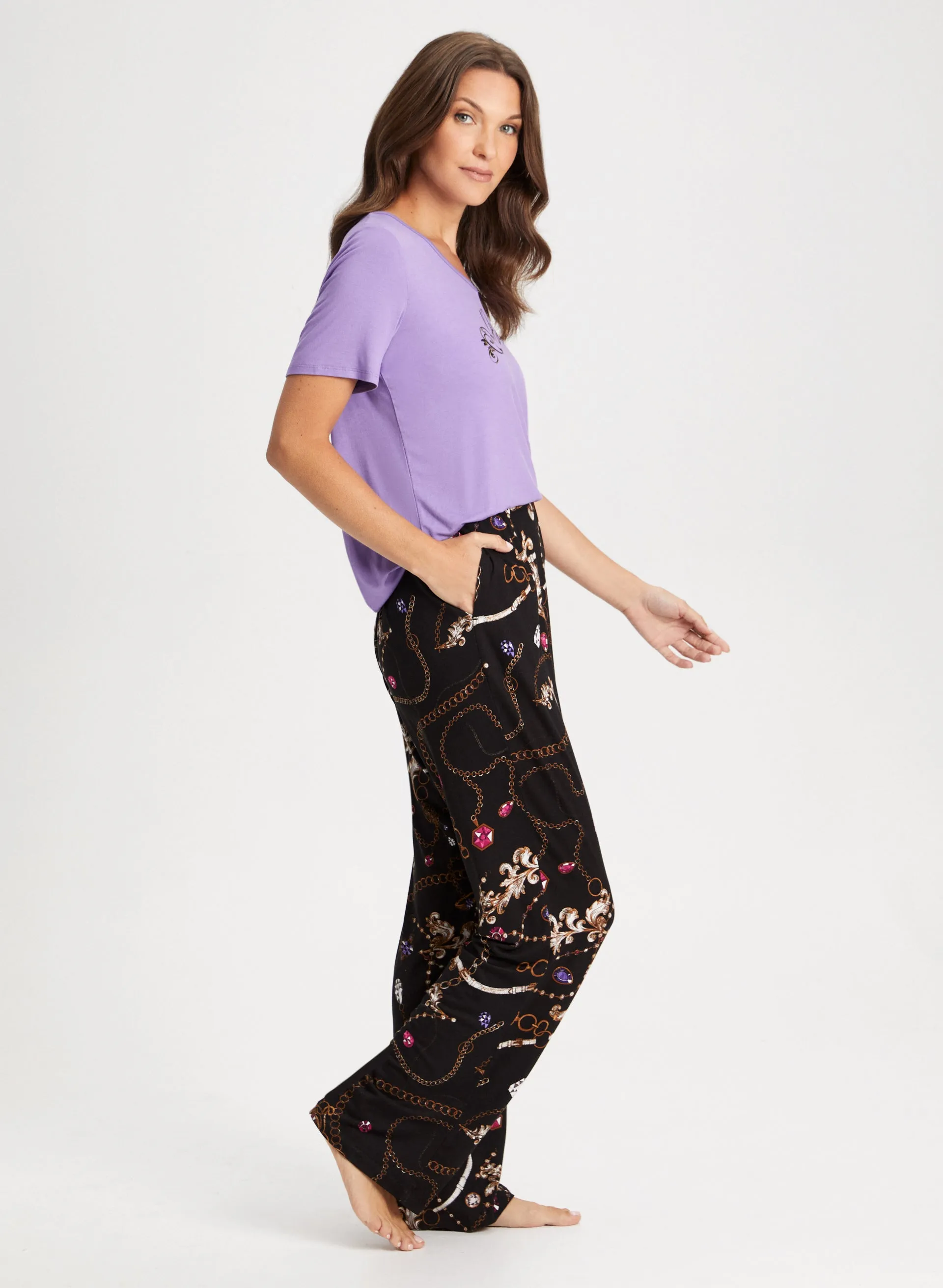 Chain Motif Pyjama Pants sold by Laura product image thumbnail 3