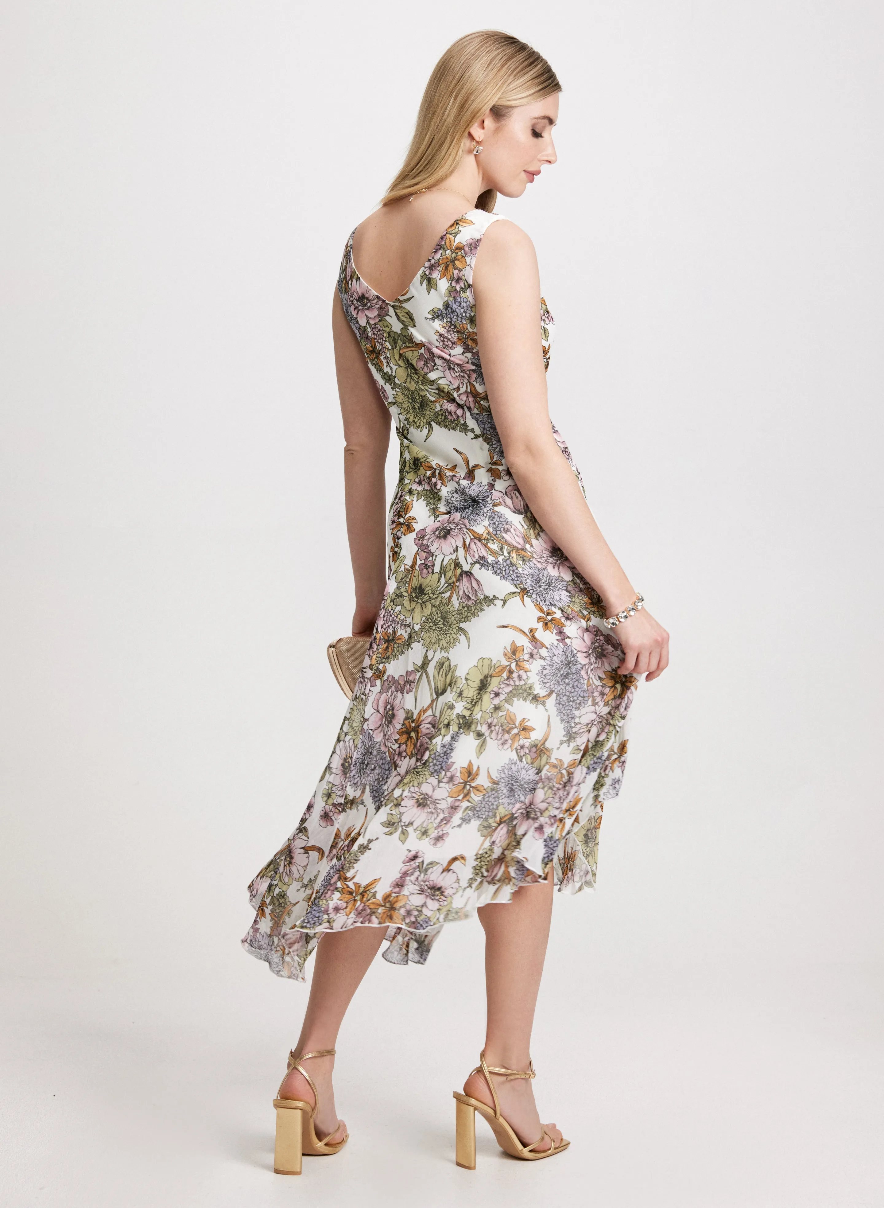 Floral Chiffon Cross-Neck Dress sold by Laura product image thumbnail 3