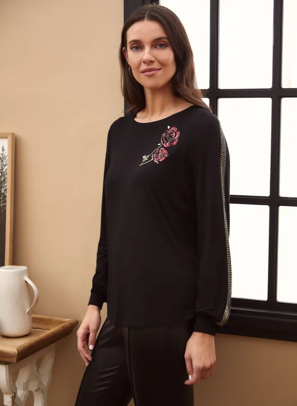 Embellished Rose Detail Top sold by Laura