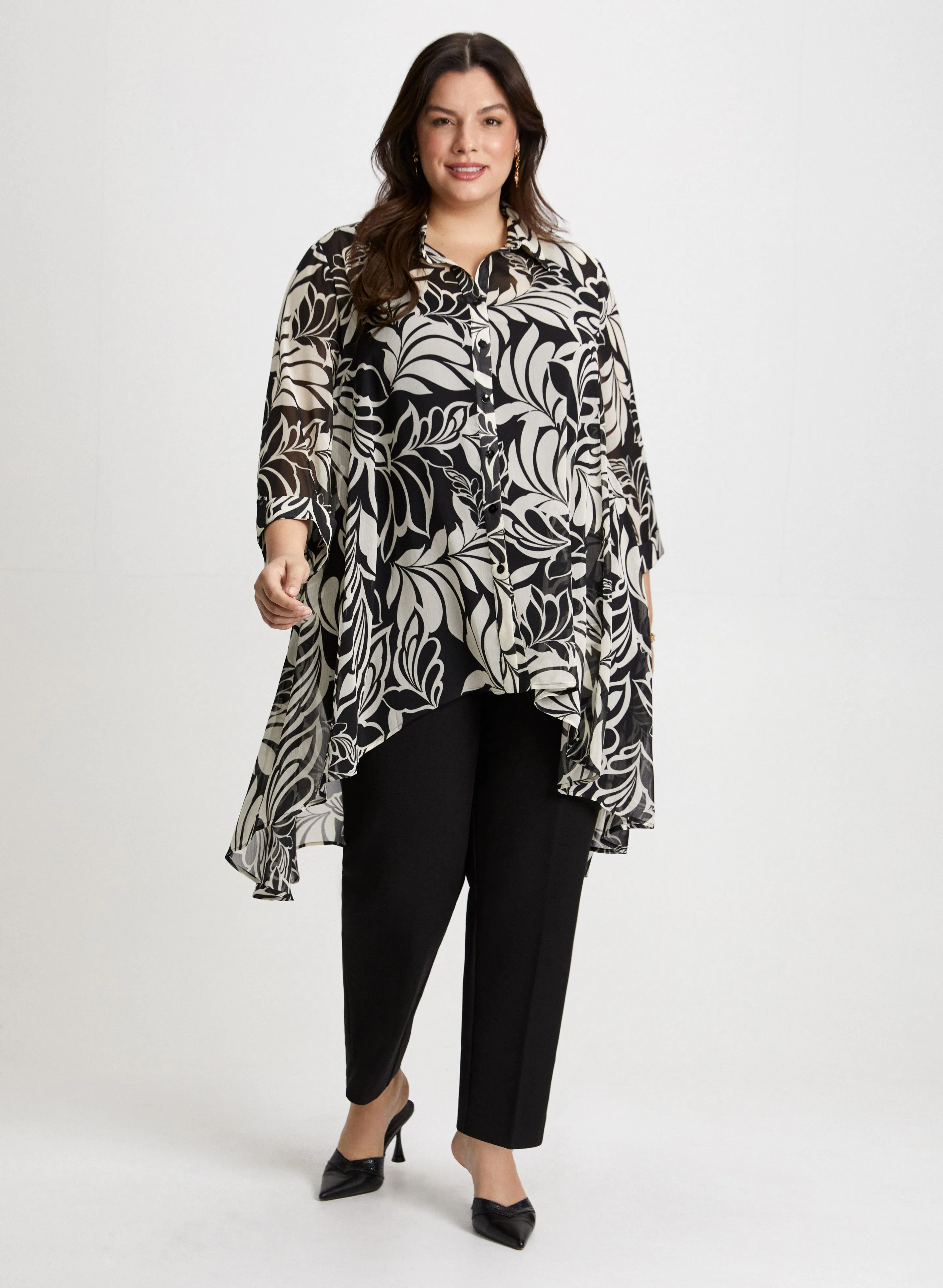 Asymmetric Leaf Print Blouse sold by Laura product image thumbnail 5