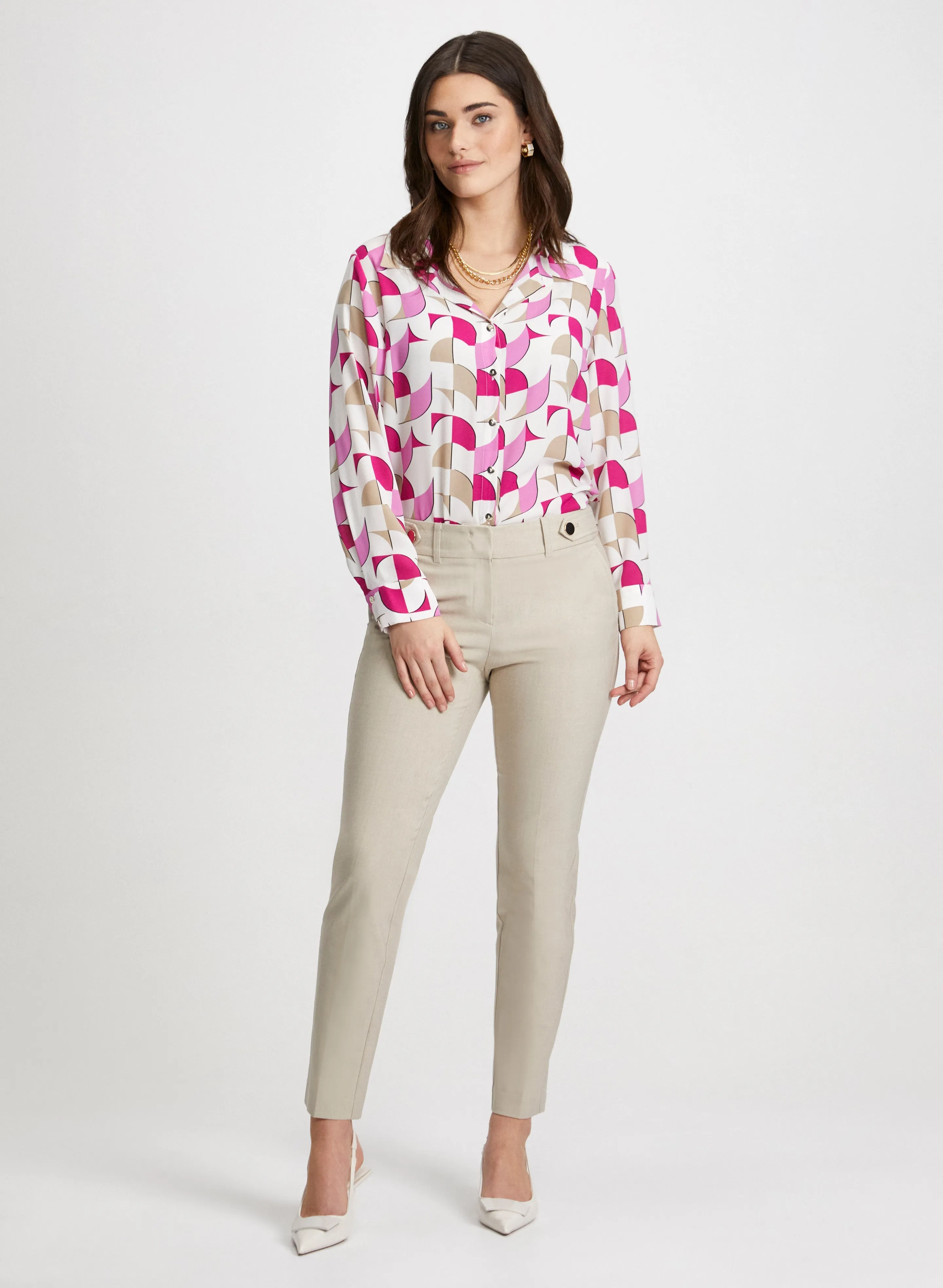 Geometric Motif Blouse & Slim Leg Pants sold by Laura
