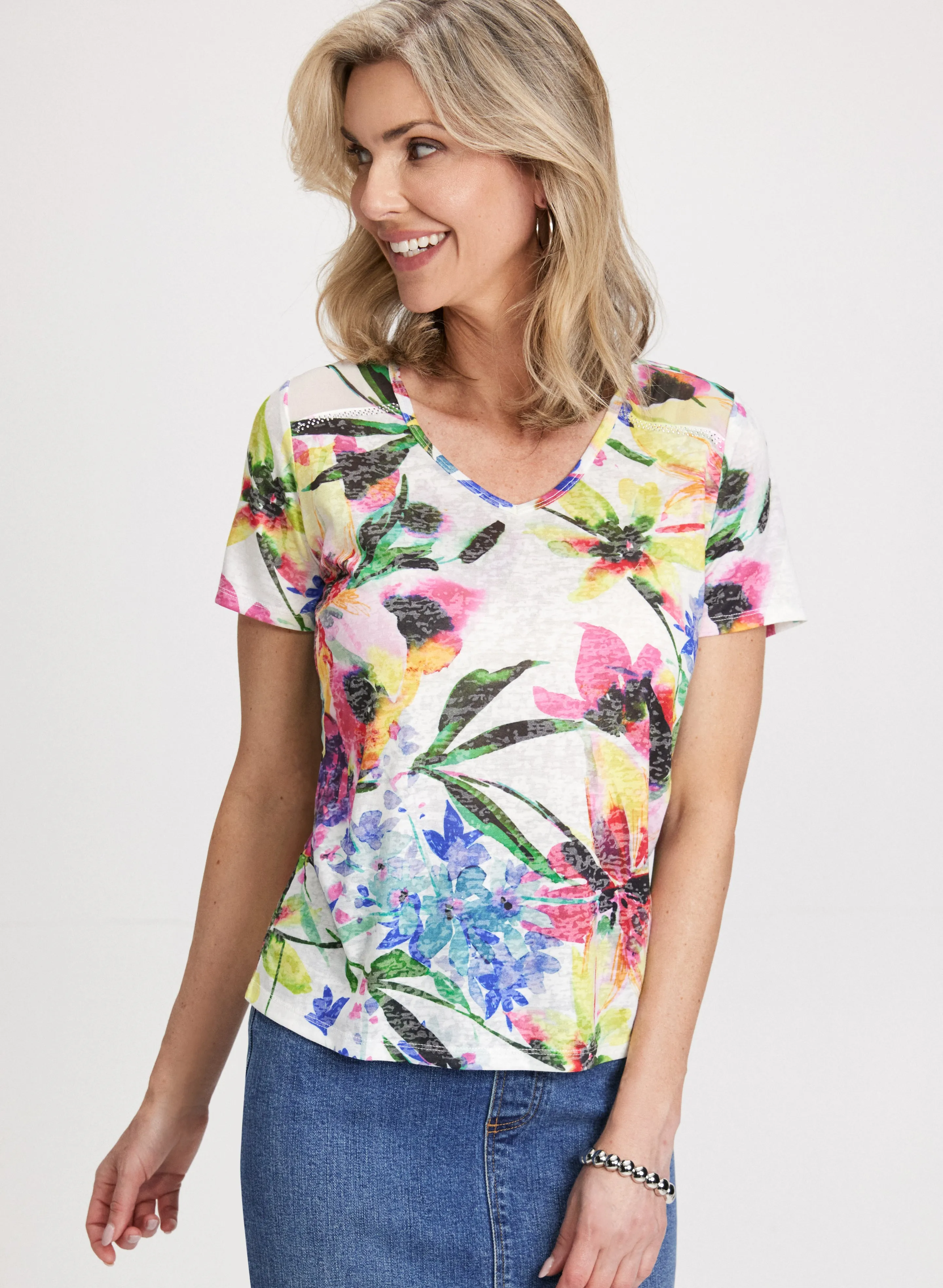 Tropical Print T-Shirt sold by Laura product image thumbnail 5