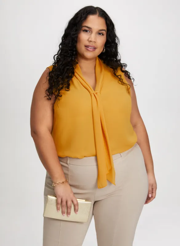 Tie-Neck Sleeveless Blouse sold by Laura