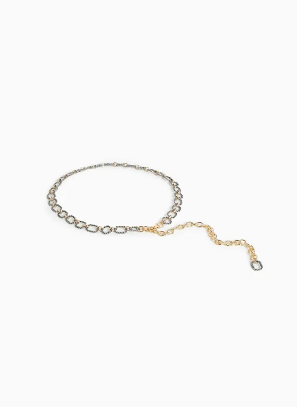 Two Tone Rectangular Link Belt sold by Laura