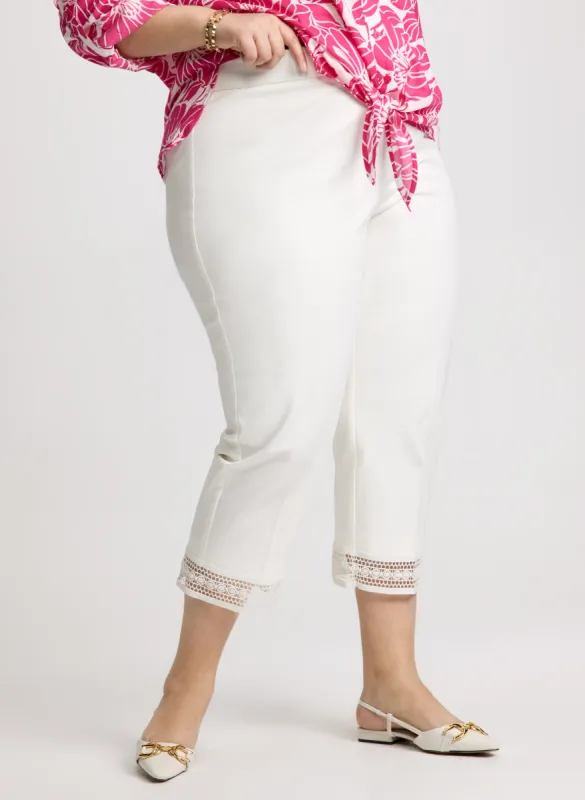 Lace Hem Pull-On Ankle Pants sold by Laura