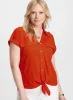 Tie Detail Button Down Blouse sold by Laura