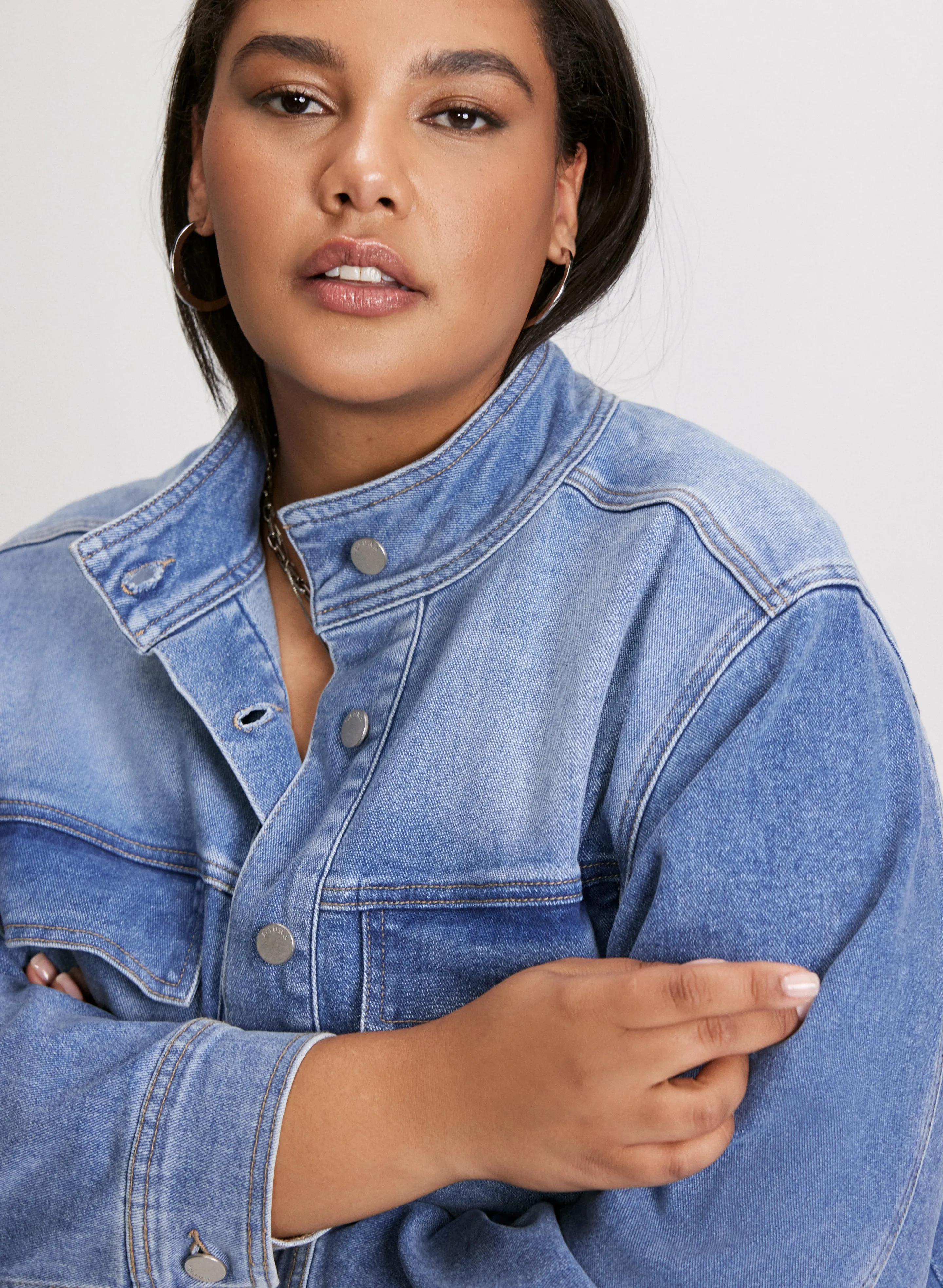 Stand Collar Denim Jacket sold by Laura product image thumbnail 5