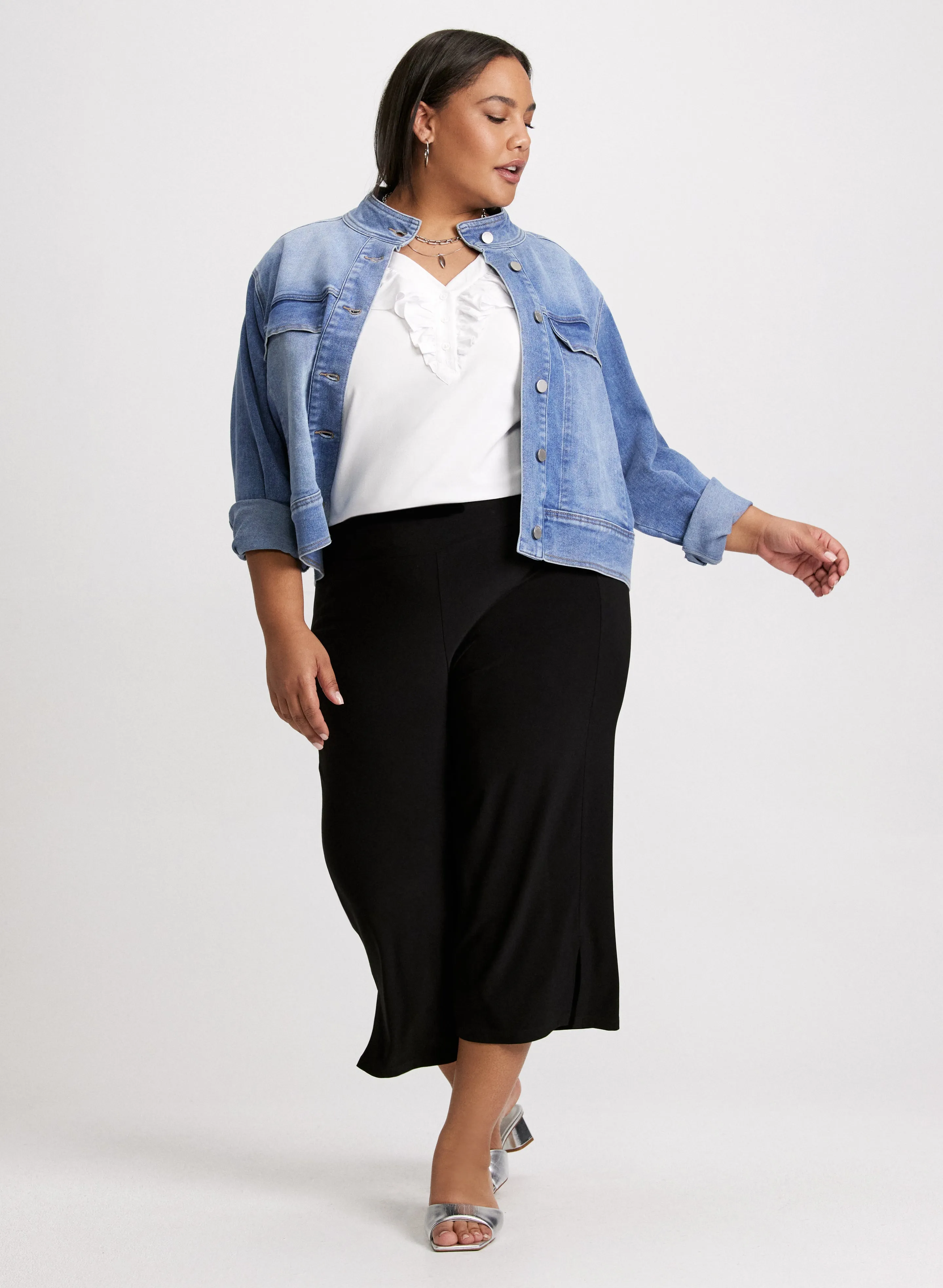 Stand Collar Denim Jacket sold by Laura product image thumbnail 3