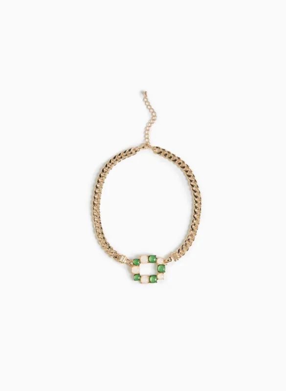 Short Chain Necklace With Inserts sold by Laura