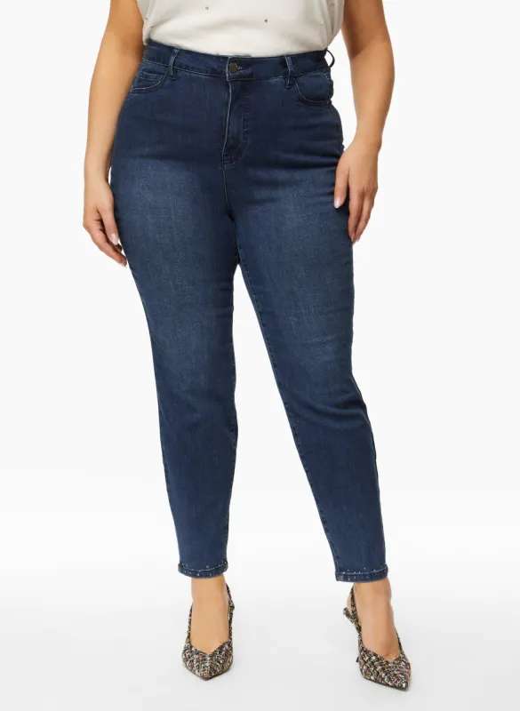 Rhinestone Detail Slim Leg Jeans sold by Laura
