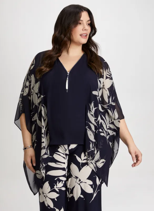 Joseph Ribkoff - Drape Sleeve Poncho Top sold by Laura