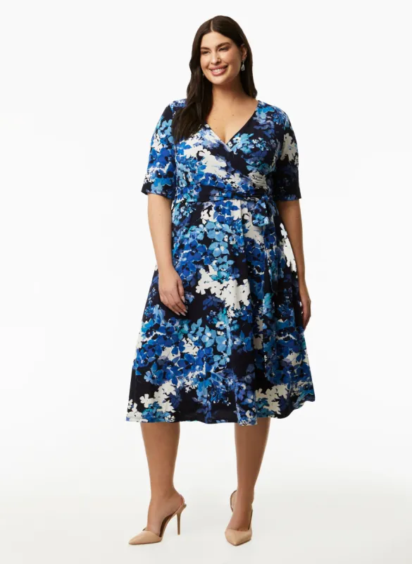 Floral Print Wrap Midi Dress sold by Laura