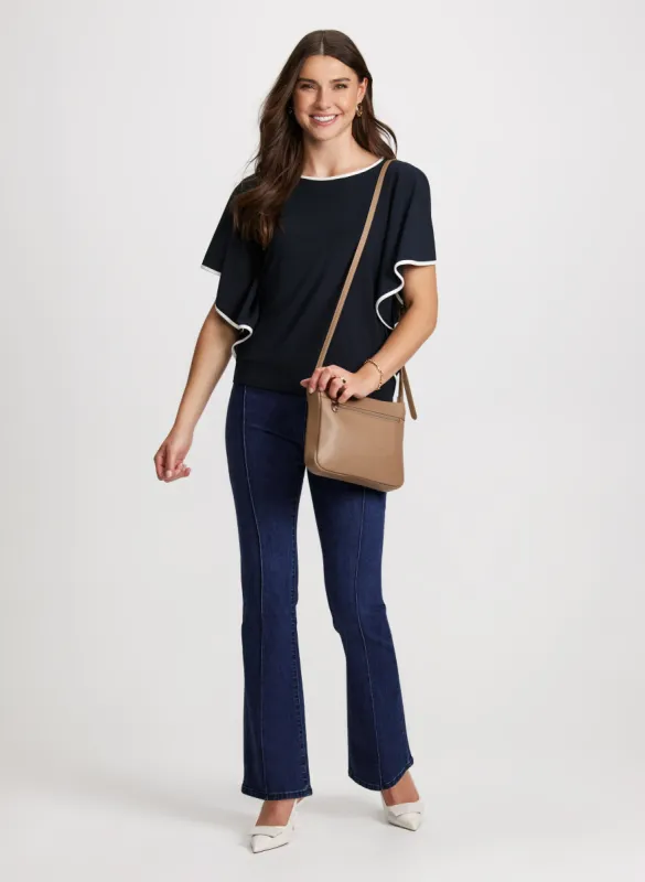 Ruffle Sleeve Top & Bootcut Jeans sold by Laura