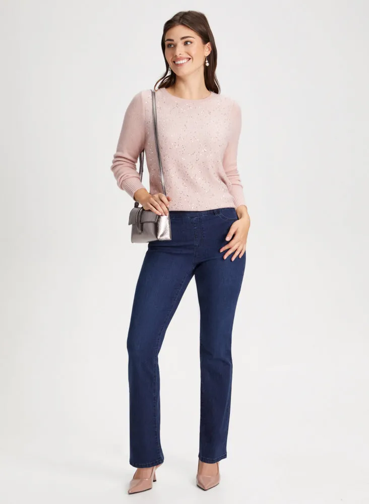 Sequin Sweater & Bootcut Jeans sold by Laura