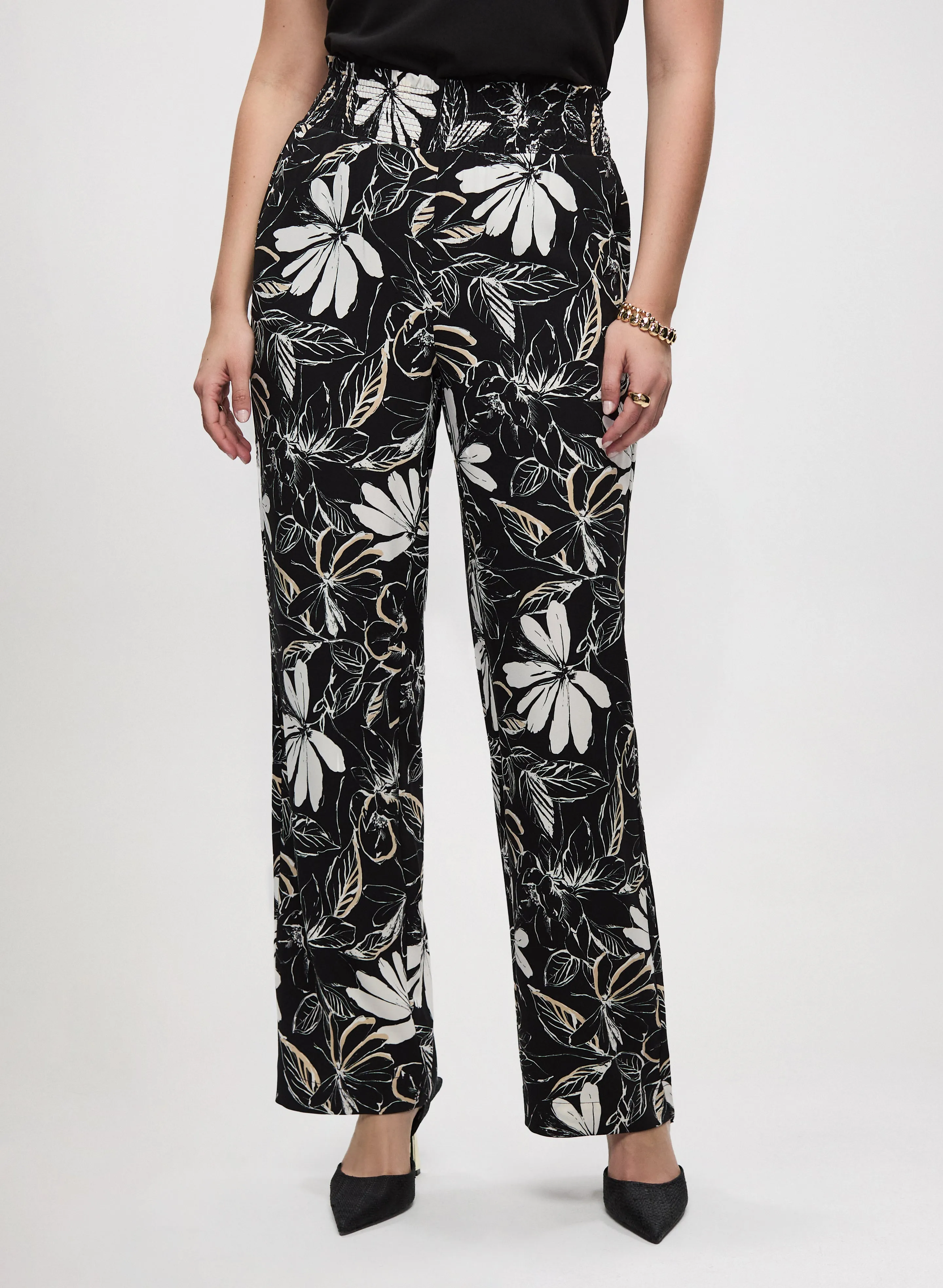Crepe Floral Wide Leg Pants sold by Laura