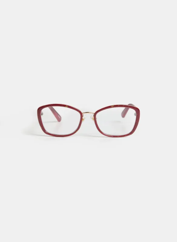 Oval Metallic Detail Reading Glasses sold by Laura