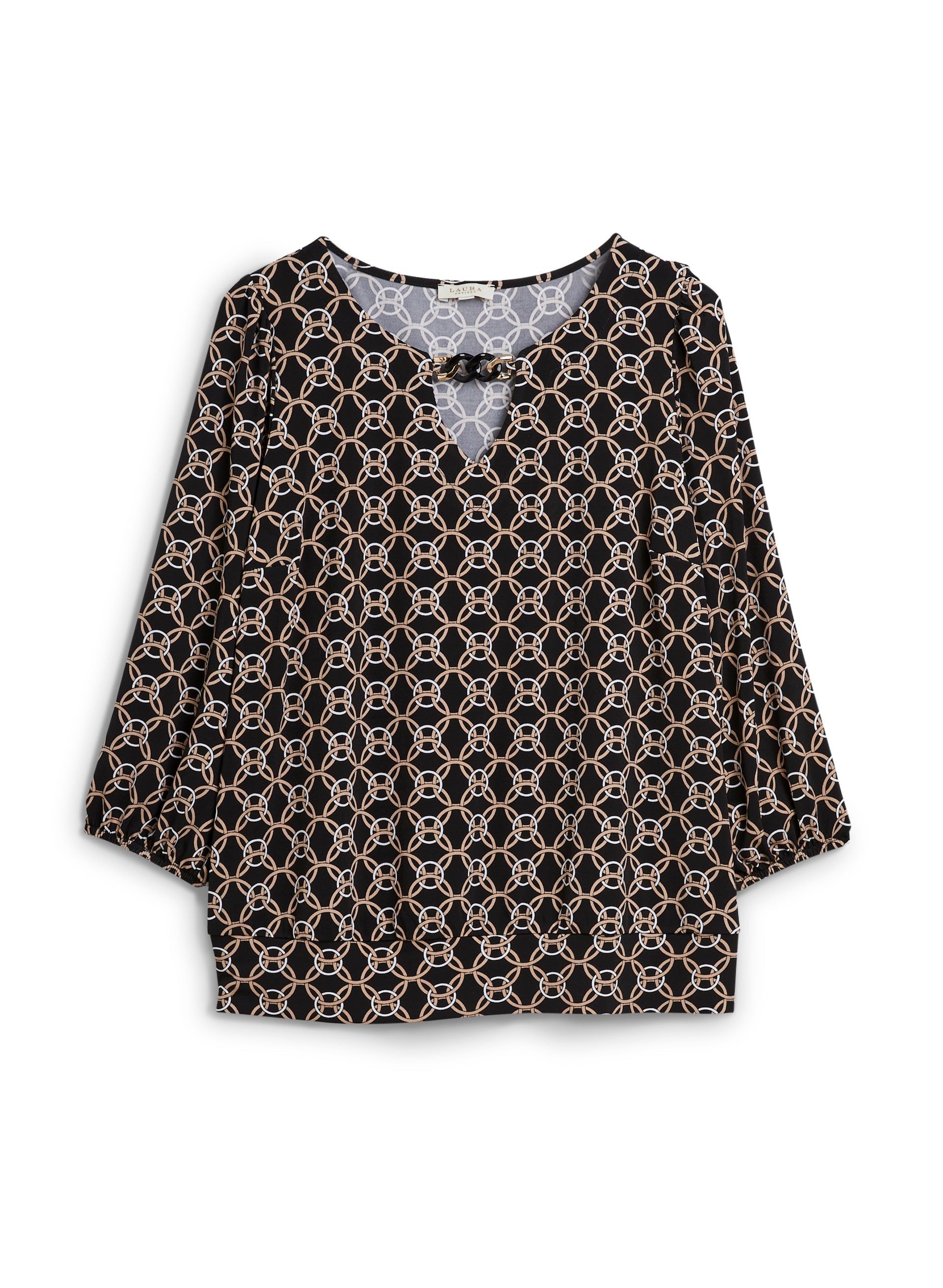 Keyhole Detail Geometric Print Blouse sold by Laura product image thumbnail 5