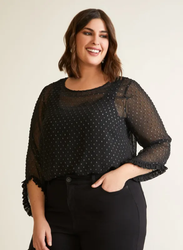 Ruffle Detail Embellished Blouse sold by Laura