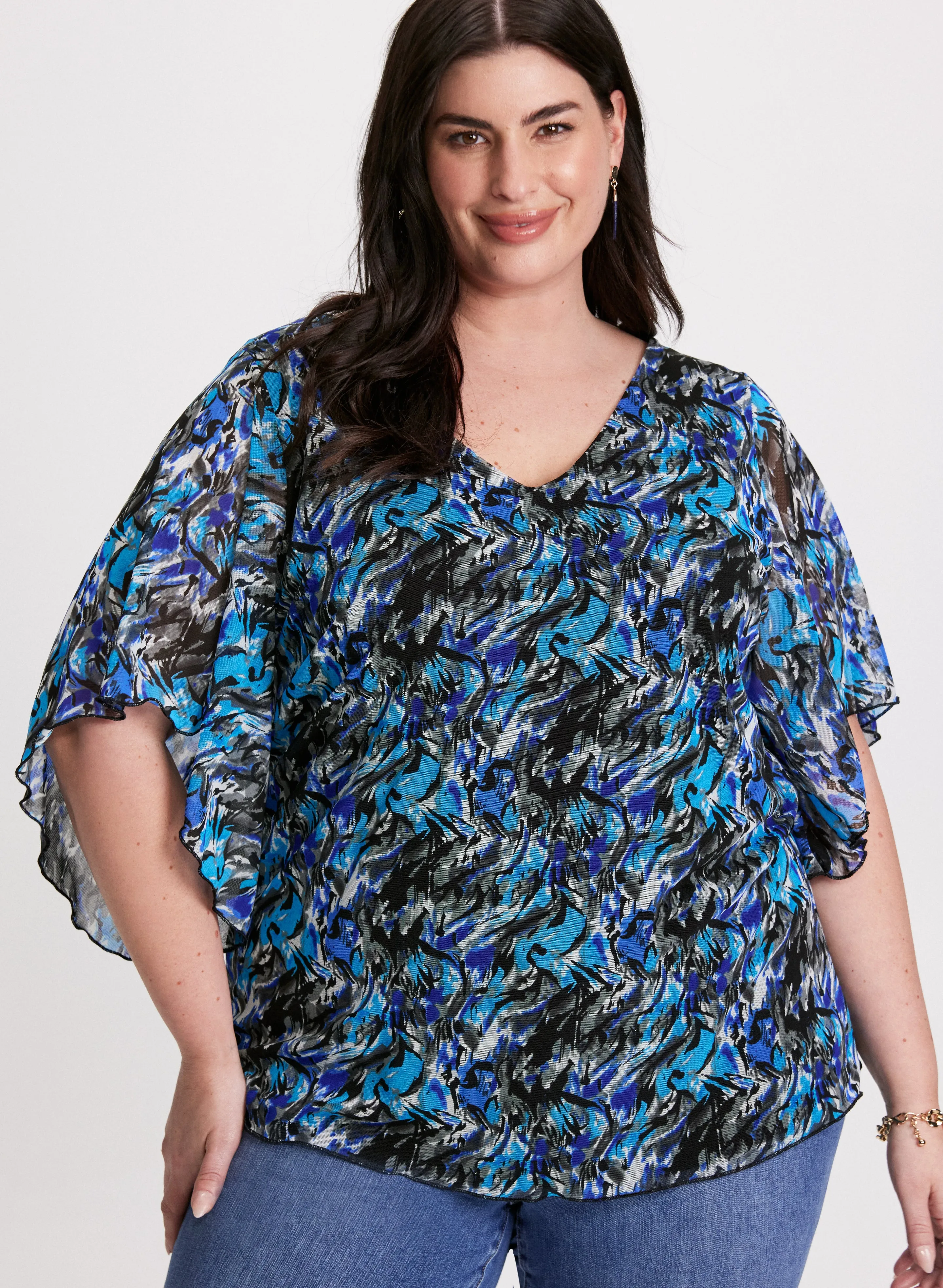 Abstract Print Mesh Blouse sold by Laura product image thumbnail 5