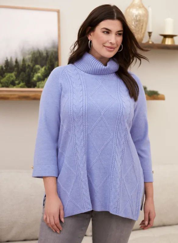 Cable Knit Turtleneck Sweater sold by Laura