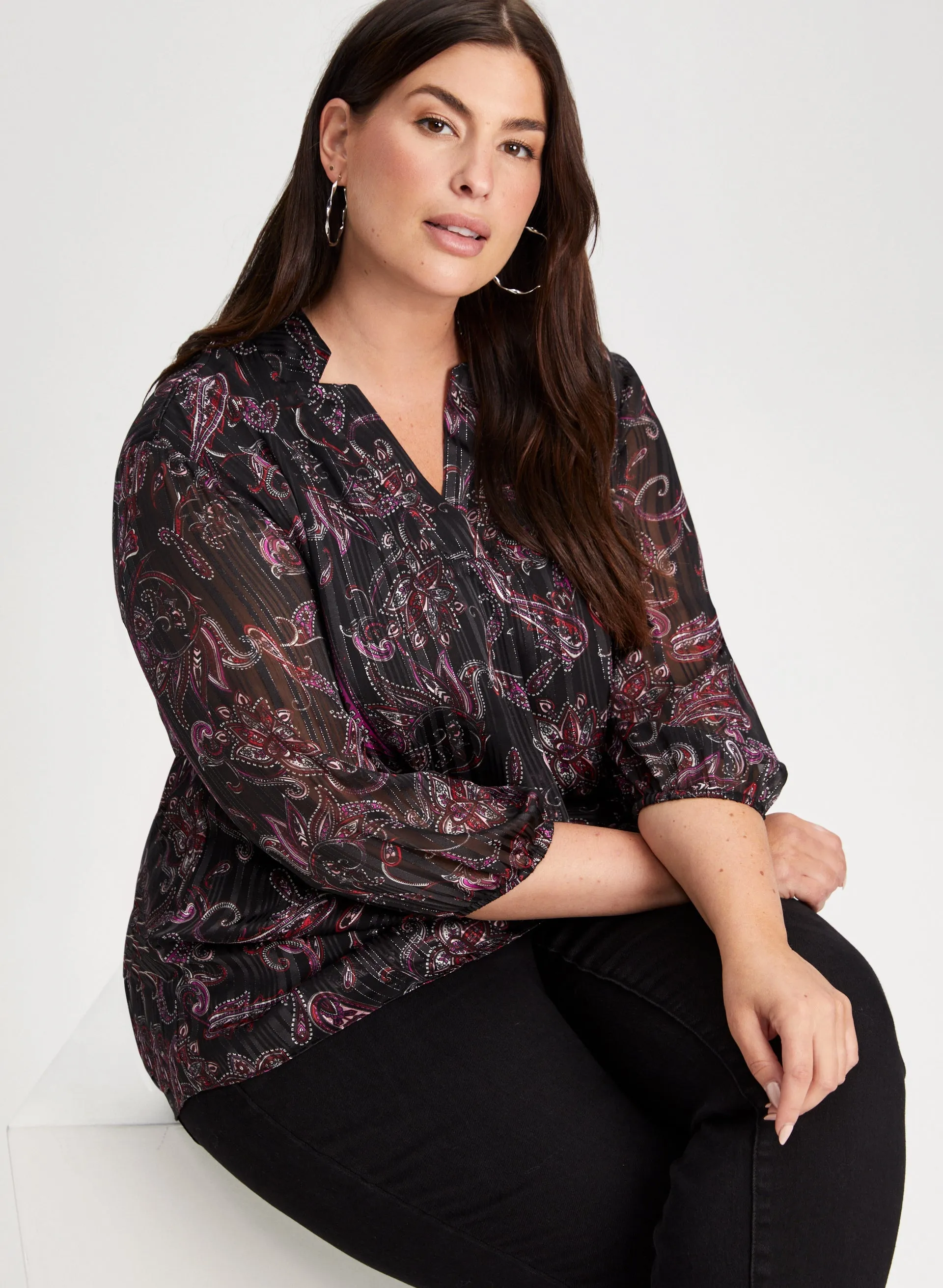 V-Neck Paisley Print Blouse sold by Laura product image thumbnail 5