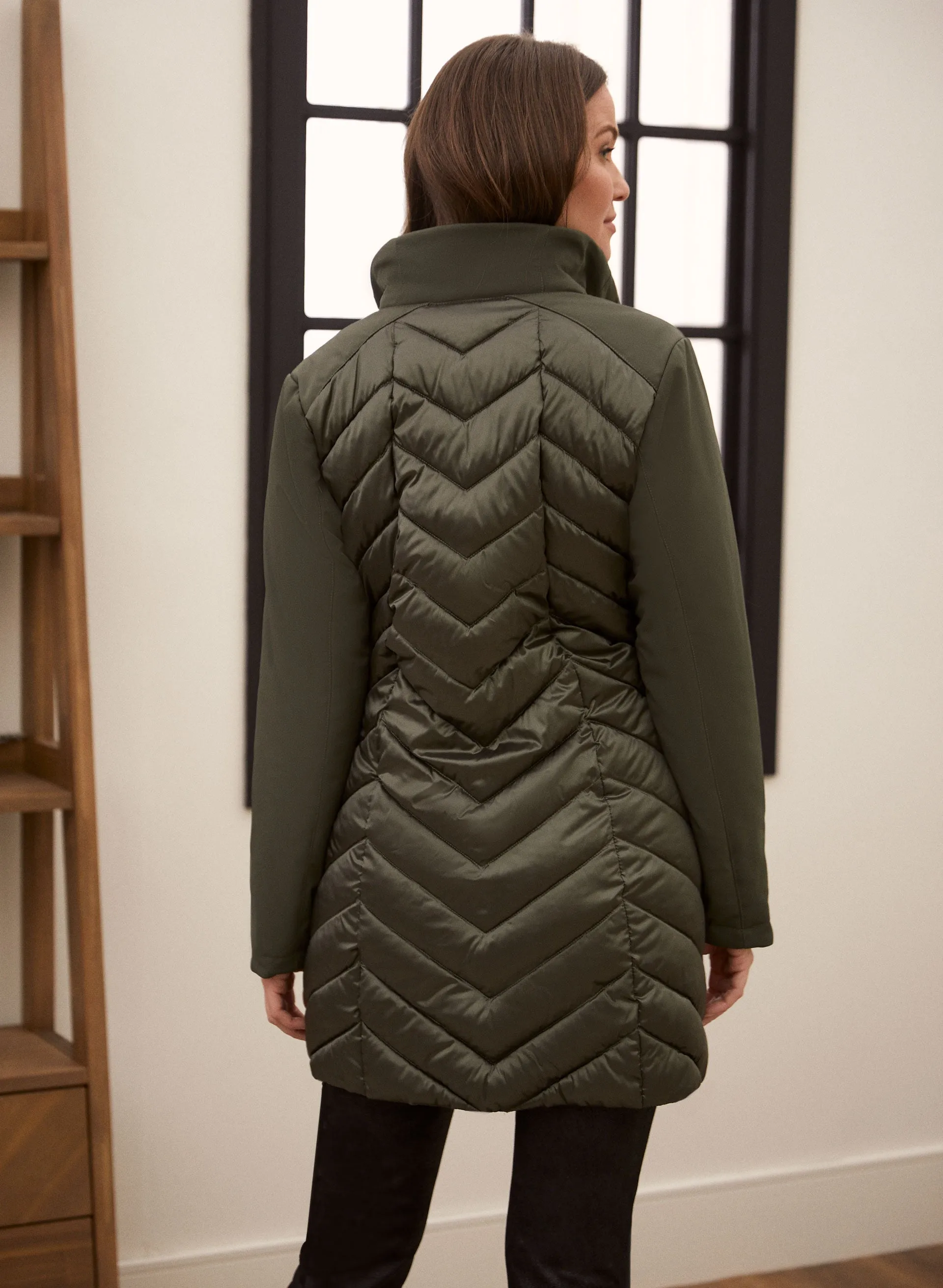 Vegan Down Chevron Quilted Coat sold by Laura product image thumbnail 2
